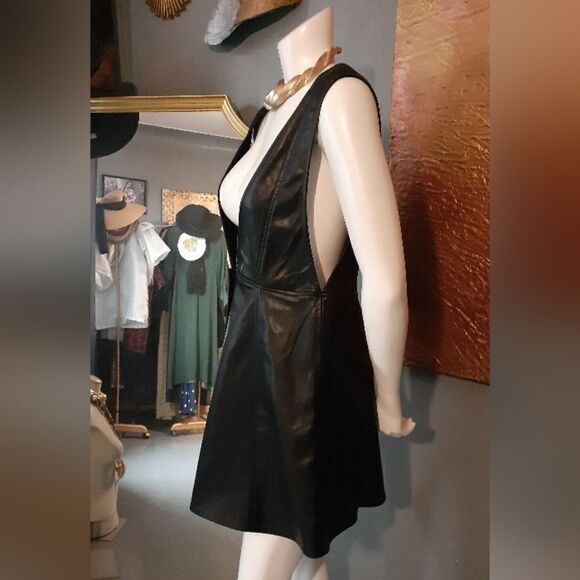 NWOT Zara Faux Leather Pinafore Dress - Picture 9 of 12